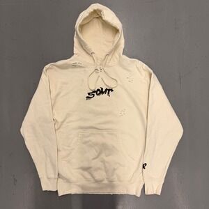 Sour Cream Distressed Graphic Hoodie Oversized Streetwear
